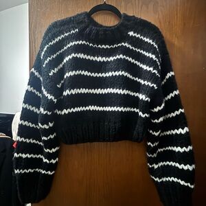 Beginning Boutique Black and White Striped Sweater